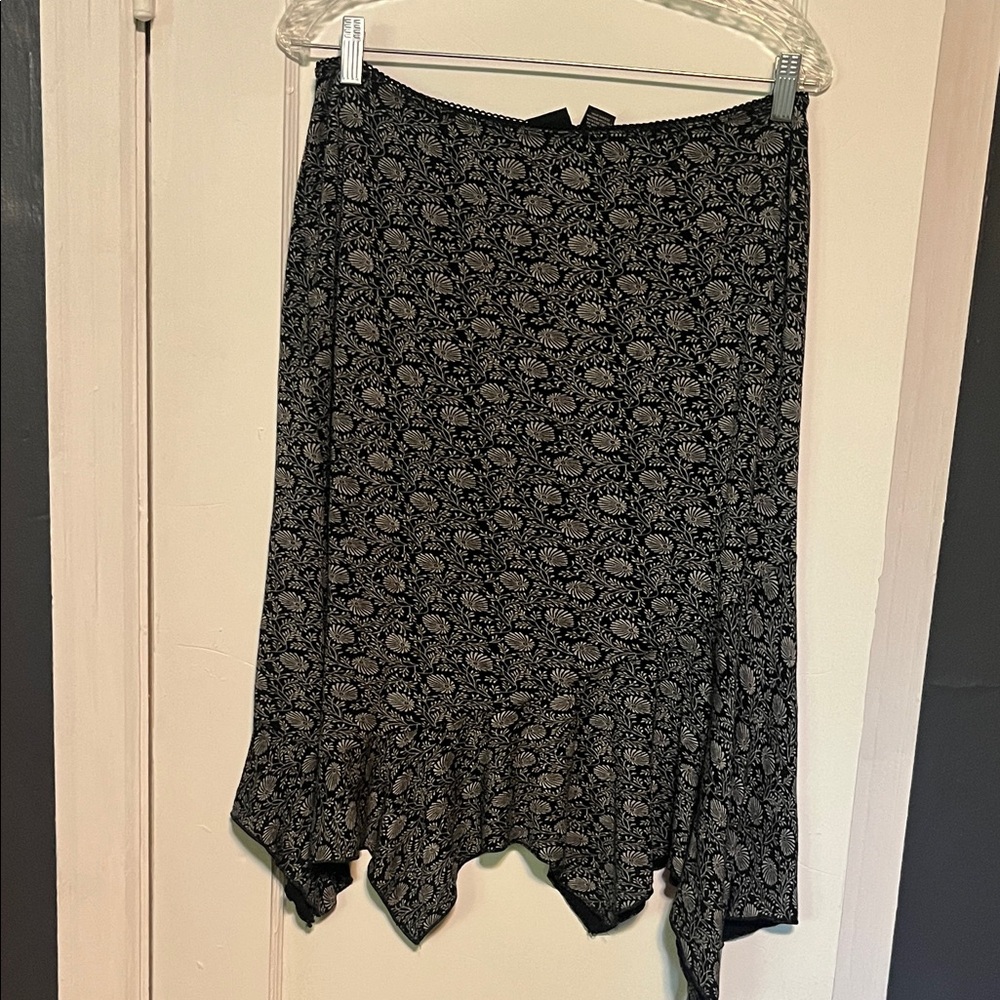 Mossimo Supply Co. Black Floral Midi Skirt